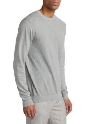 商品Saks Fifth Avenue|Micro Grid Cotton Sweater,价格¥443,第3张图片详细描述