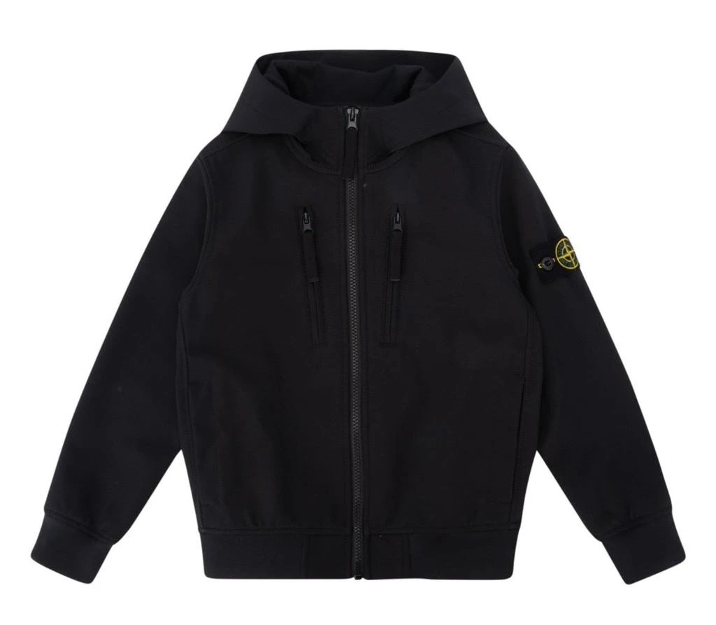 商品Stone Island Junior|Stone Island Junior Logo Patch Zip-Up Hooded Jacket,价格¥2126,第1张图片