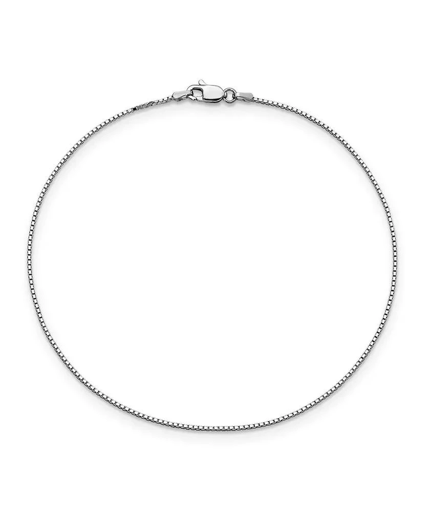 商品Macy's|Box Chain Anklet in 14k White Gold,价格¥1945,第1张图片