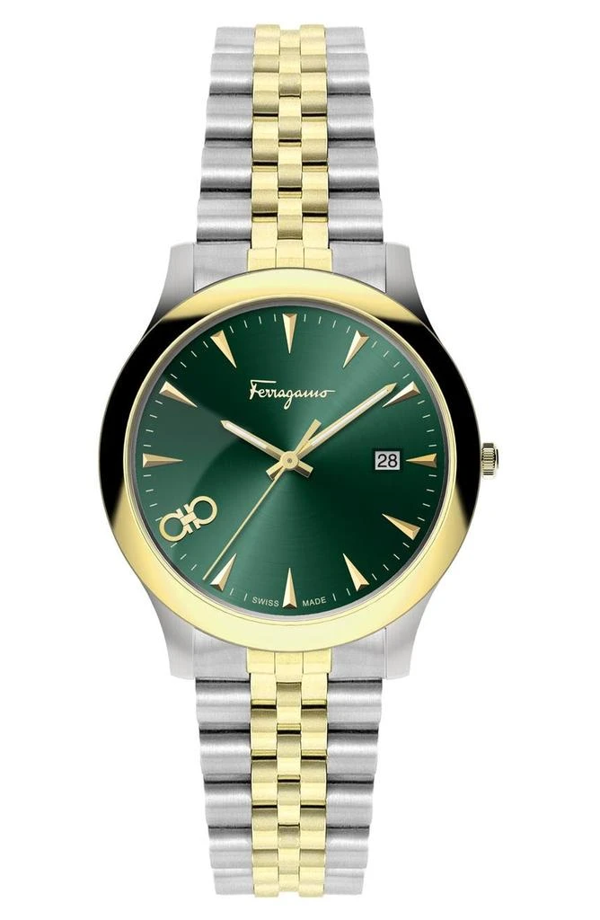 商品Salvatore Ferragamo|Women's Sunray Two-Tone Stainless Steel Bracelet Watch, 33mm,价格¥4965,第1张图片