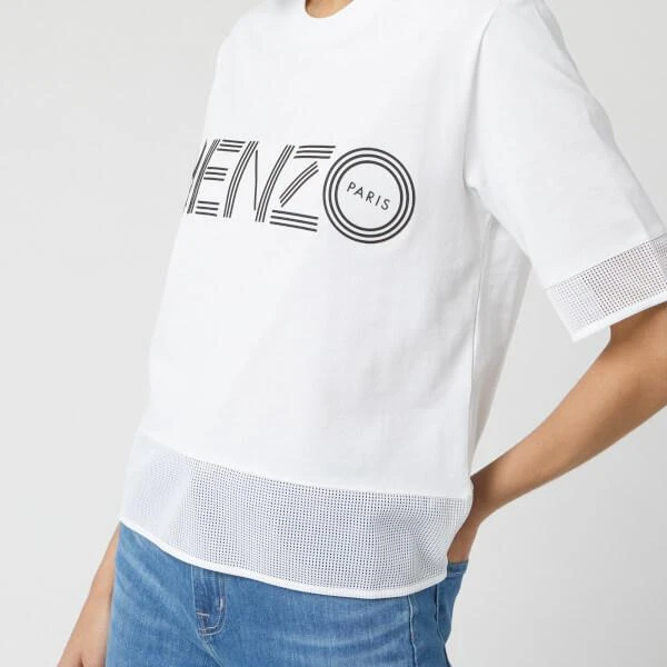 商品Kenzo|KENZO Women's Kenzo Sport Cropped T-Shirt Mix - White,价格¥696,第4张图片详细描述