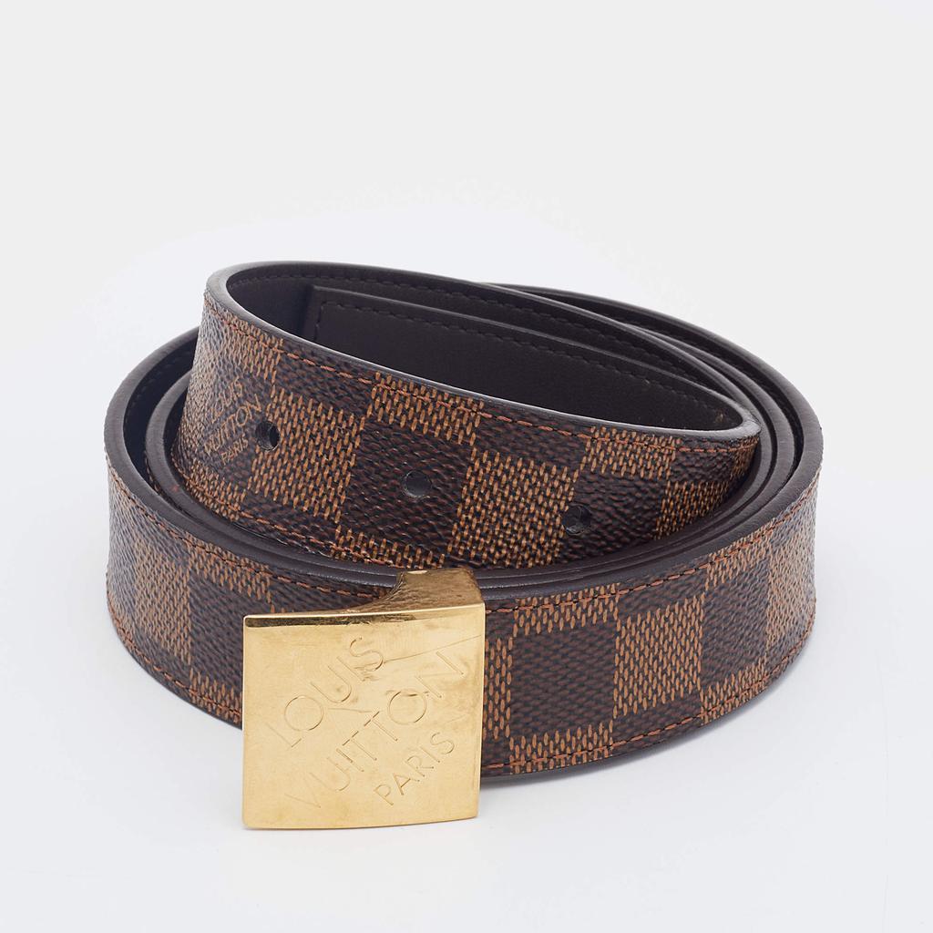 商品[二手商品] Louis Vuitton|Louis Vuitton Brown Coated Canvas Buckle Belt 100CM,价格¥2803,第1张图片