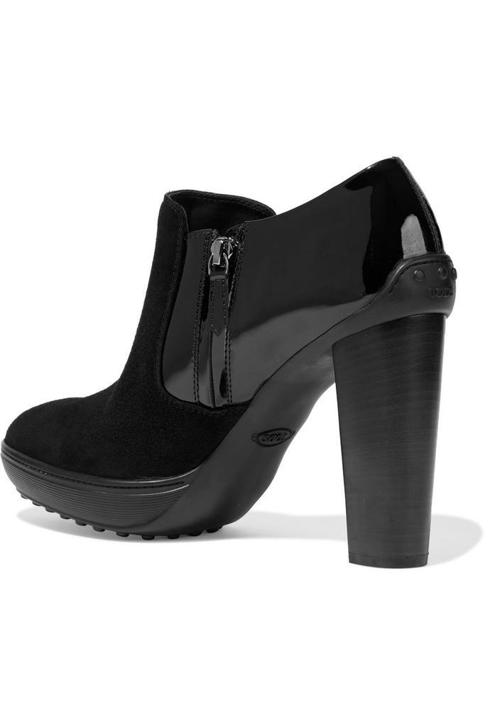 商品Tod's|Suede and patent-leather platform ankle boots,价格¥2206,第5张图片详细描述