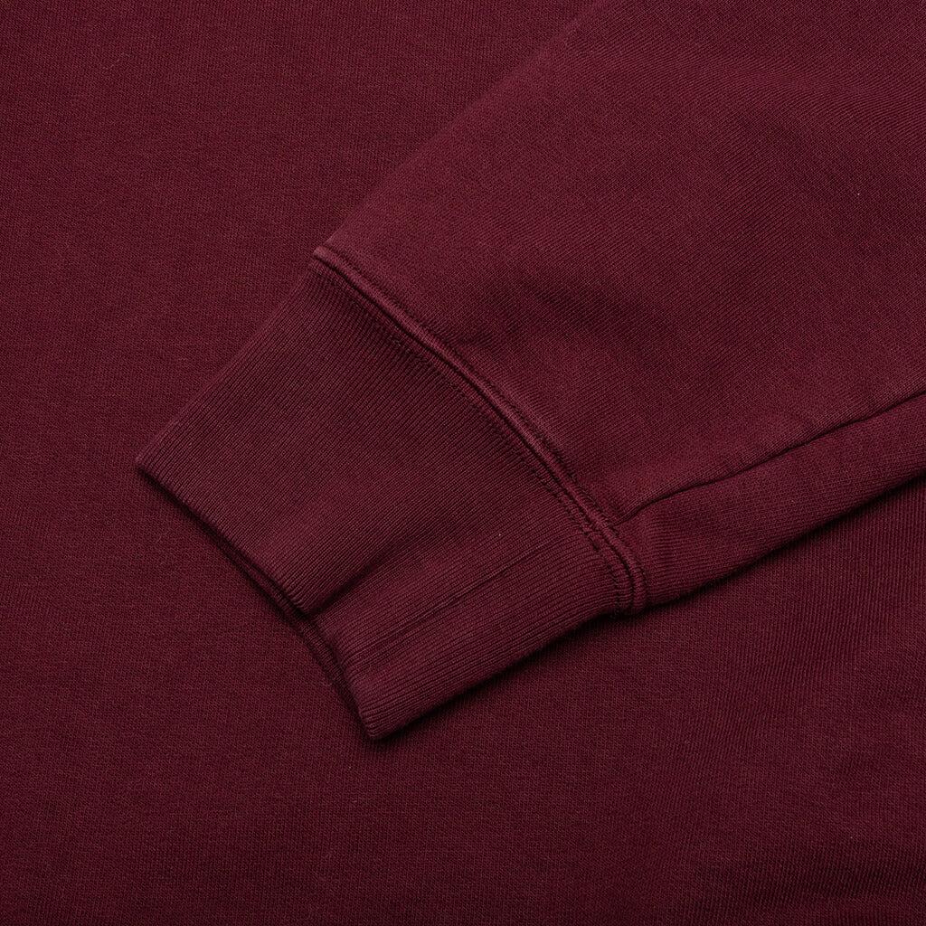 Maison Margiela Logo-Embroidered Long-Sleeved Hoodie - Burgundy商品第4张图片规格展示