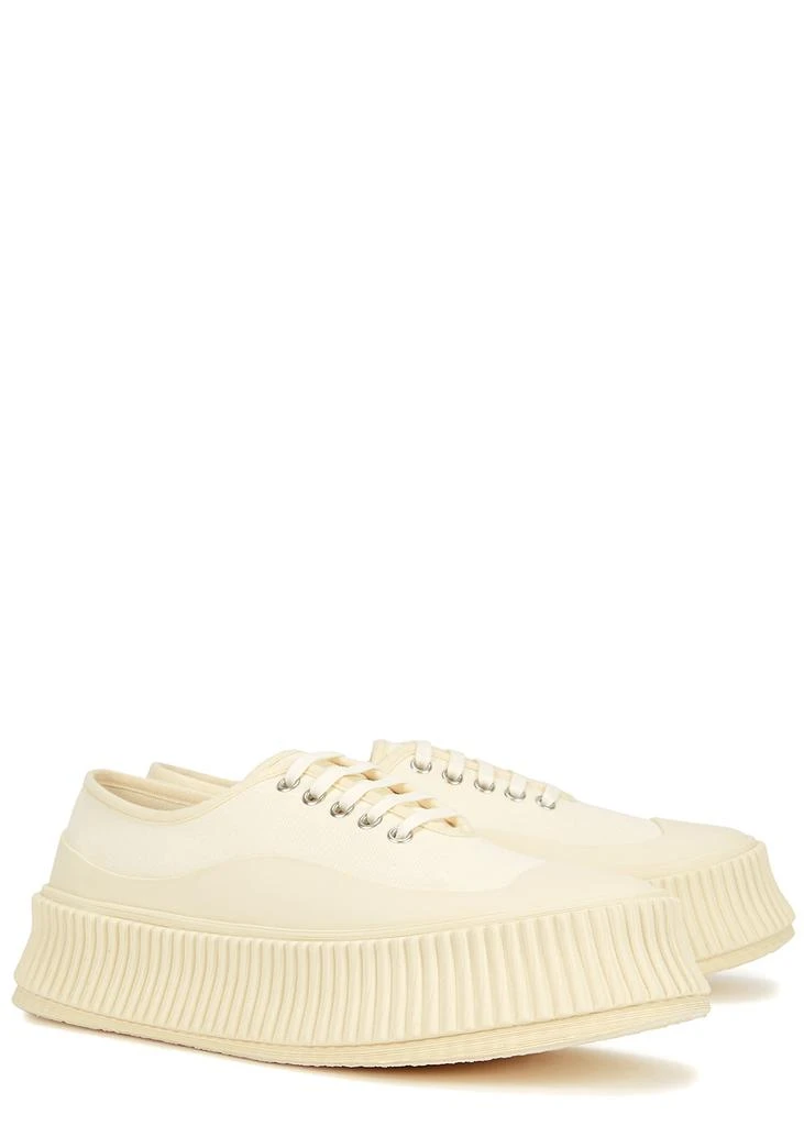 商品Jil Sander|Ecru canvas flatform sneakers,价格¥1819,第2张图片详细描述