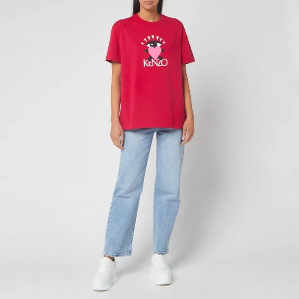 商品Kenzo|KENZO Women's Comfort T-Shirt Back from Holiday - Deep Fuchsia,价格¥604,第3张图片详细描述