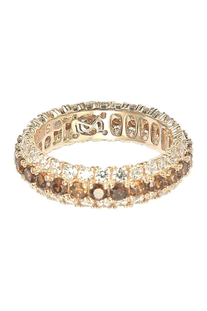 商品Suzy Levian|Rose Sterling Silver Brown & White Cubic Zirconia Eternity Band Ring,价格¥1088,第3张图片详细描述