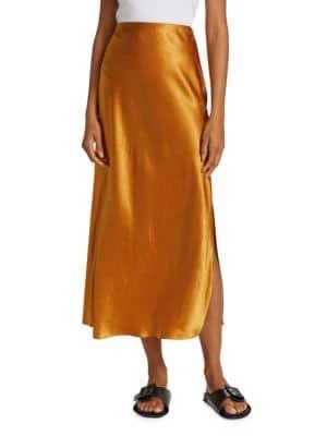 商品Vince|Split Satin Midi Skirt,价格¥1286,第1张图片