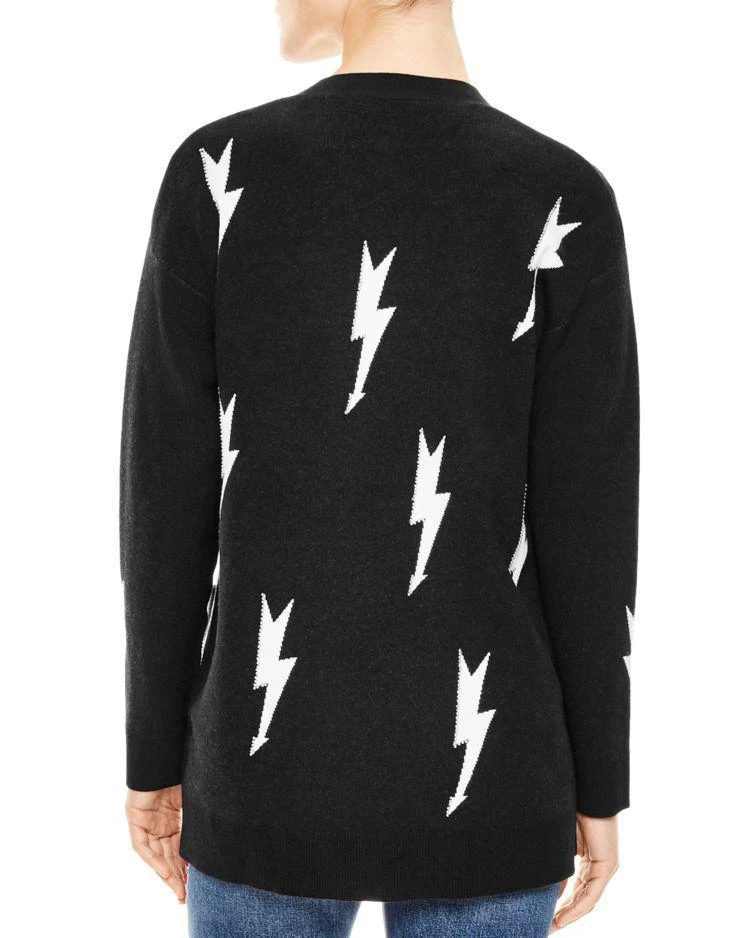 商品Sandro|Juste Open-Front Lightning-Bolt Print Cardigan,价格¥1269,第2张图片详细描述