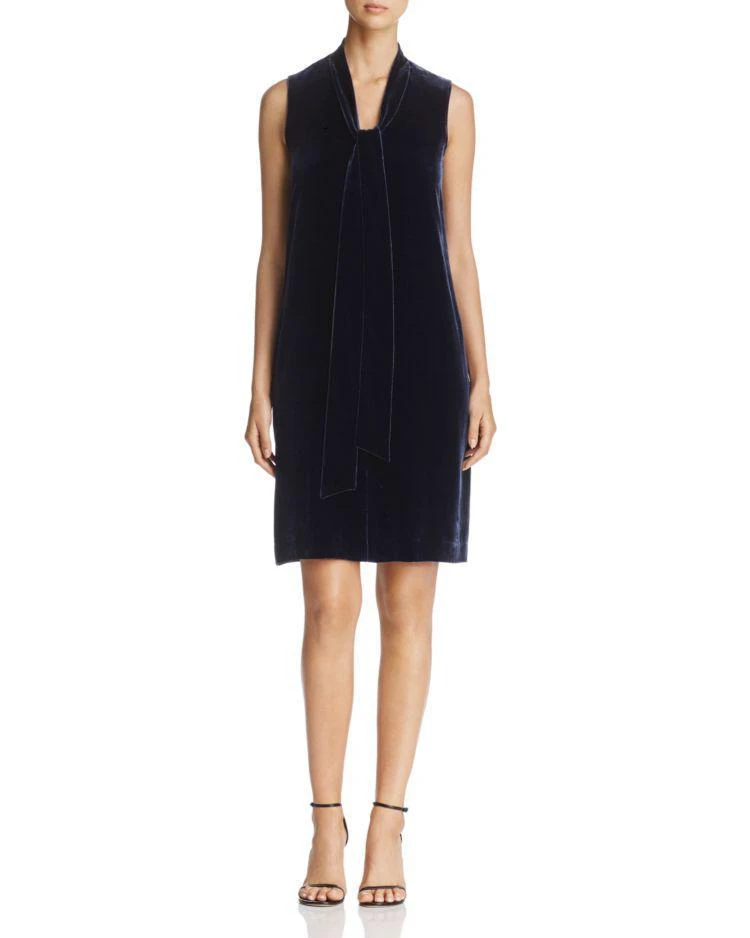 商品Lafayette 148 New York|Ronan Tie Neck Velvet Shift Dress,价格¥4047,第1张图片