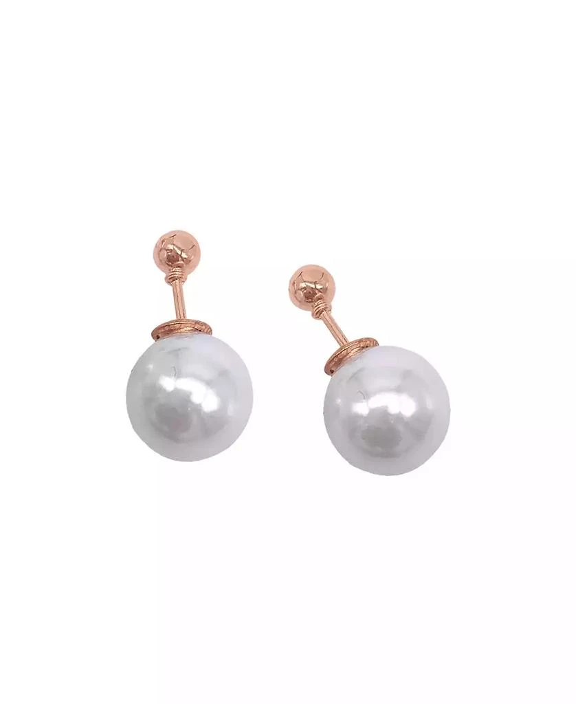 商品ADORNIA|Rose Gold Imitation Pearl Double-Sided Ball Earrings,价格¥145,第1张图片
