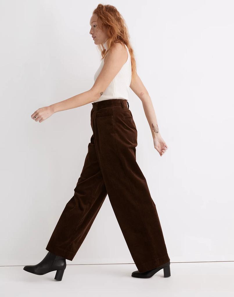 商品Madewell|Corduroy Pleated Wide-Leg Pants,价格¥871,第4张图片详细描述