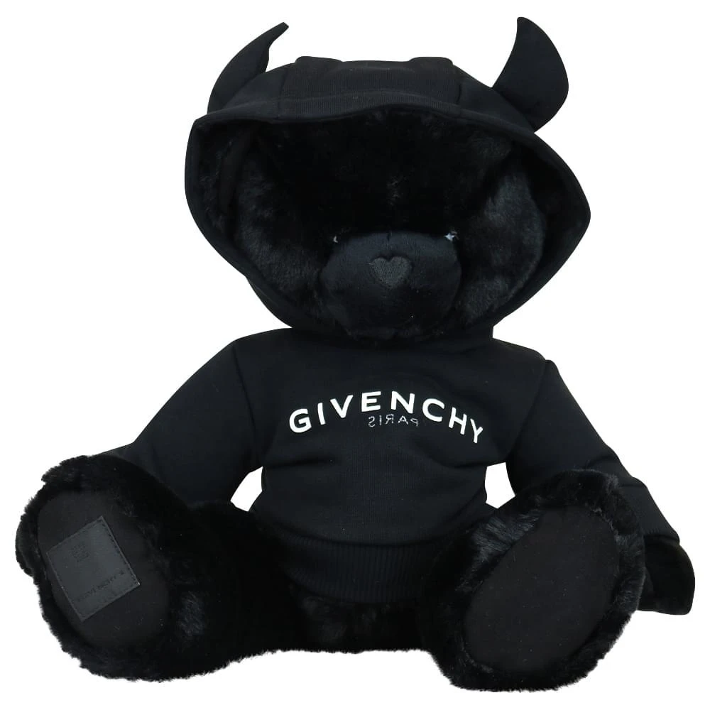 商品Givenchy|Black Logo Devil Hoodie Teddy Bear,价格¥1530,第1张图片