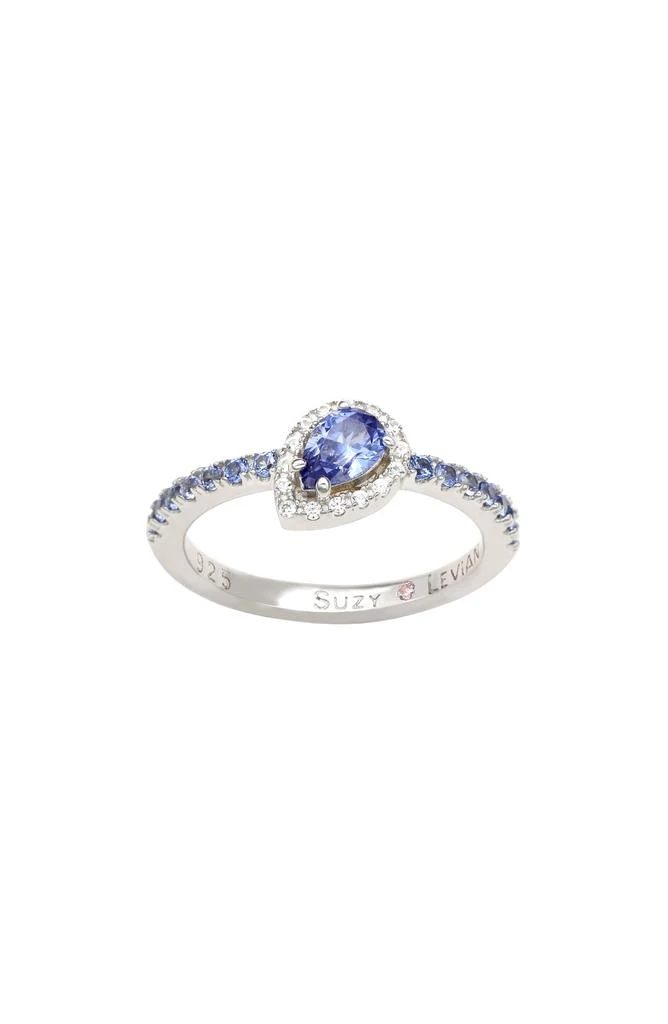 商品Suzy Levian|Pear Cut Blue Sapphire Band Ring,价格¥1500,第5张图片详细描述