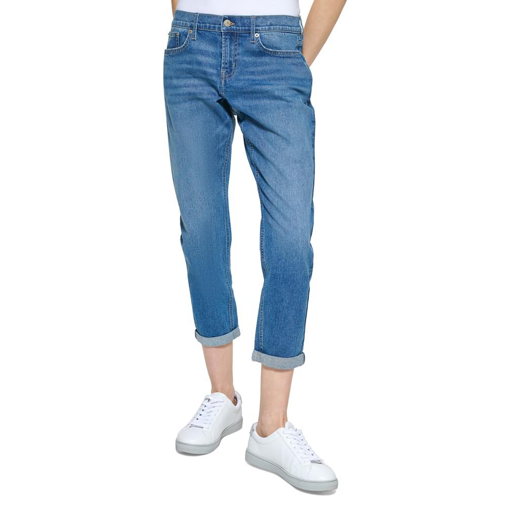 Petite Mid Rise Slim-Leg Boyfriend Jeans商品第1张图片规格展示