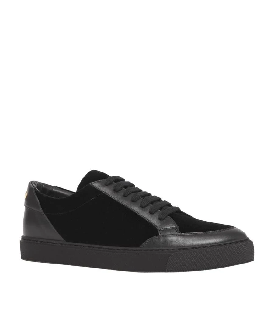 商品Burberry|Leather Velvet-Panel Sneakers,价格¥3798,第4张图片详细描述