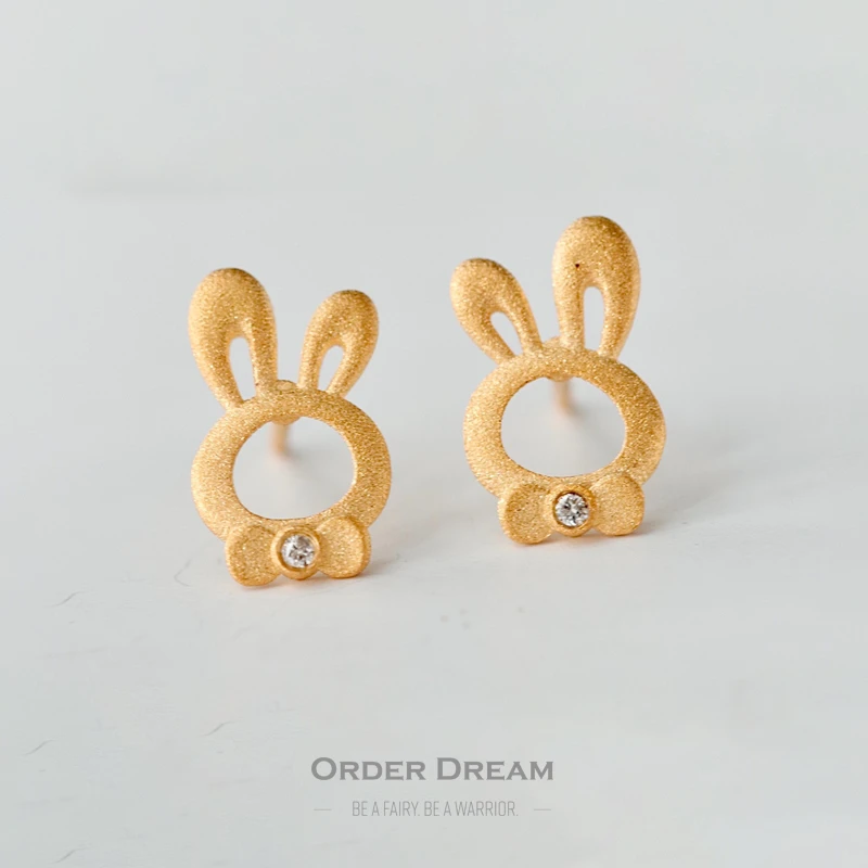 商品[国内直发] Order Dream|18k金钻石兔子耳钉,价格¥1602,第1张图片