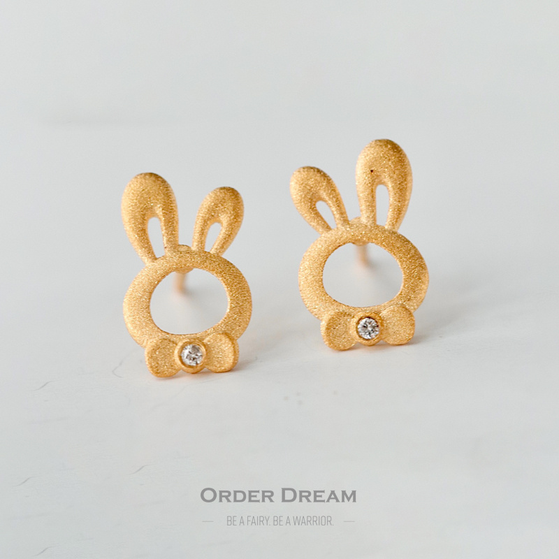 商品[国内直发] Order Dream|18k金钻石兔子耳钉,价格¥1553,第1张图片