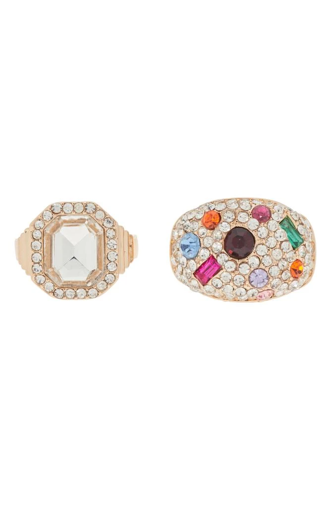 商品Melrose and Market|Set of 2 Crystal Embellished Dome Rings,价格¥66,第1张图片