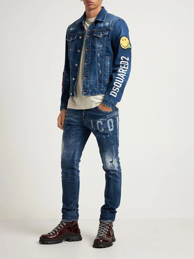商品DSQUARED2|Smiley Dan Stretch Cotton Denim Jacket,价格¥8321,第1张图片详细描述