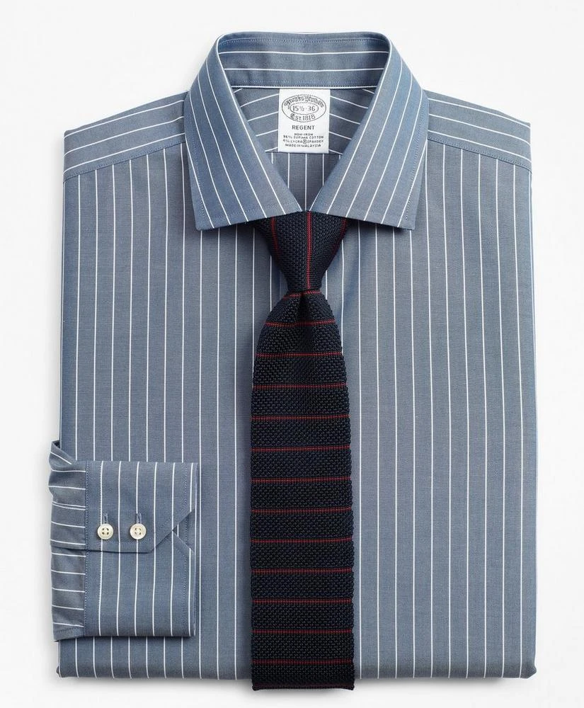 商品Brooks Brothers|Stretch Regent Regular-Fit Dress Shirt, Non-Iron Pinstripe,价格¥412,第1张图片