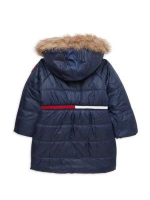 商品Tommy Hilfiger|Little Girl’s Faux Fur Longline Puffer Coat,价格¥278,第2张图片详细描述