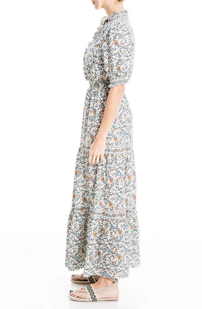 商品Max Studio|Ruffle Collar Print Tiered Maxi Dress,价格¥300,第3张图片详细描述