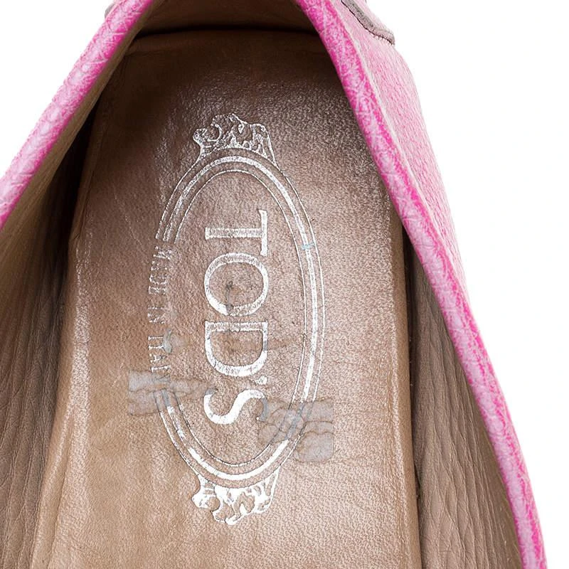 Tod's Pink Leather Penny Slip On Loafers Size 37.5 商品