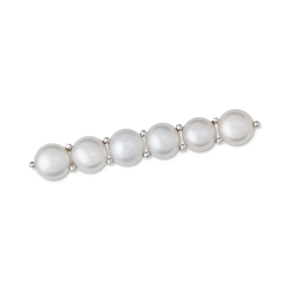 商品Macy's|Cultured Freshwater Pearl (6mm) Bar Pin in Sterling Silver,价格¥524,第2张图片详细描述