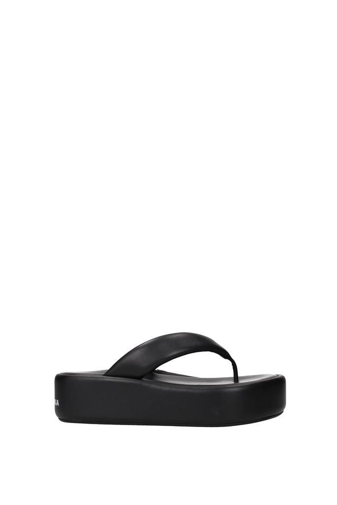 商品Balenciaga|Flip flops Leather Black,价格¥3029,第1张图片