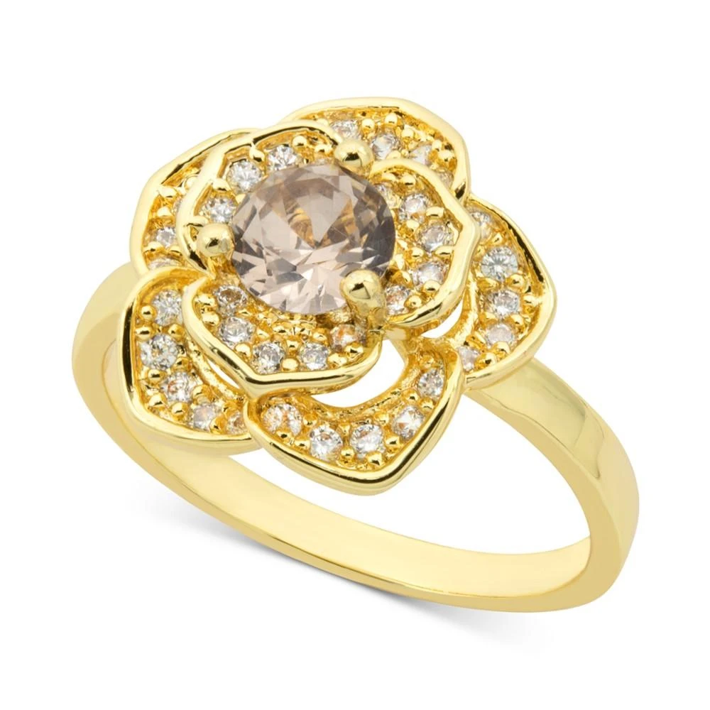 商品Charter Club|Gold-Tone Crystal Flower Statement Ring, Created for Macy's,价格¥67,第1张图片