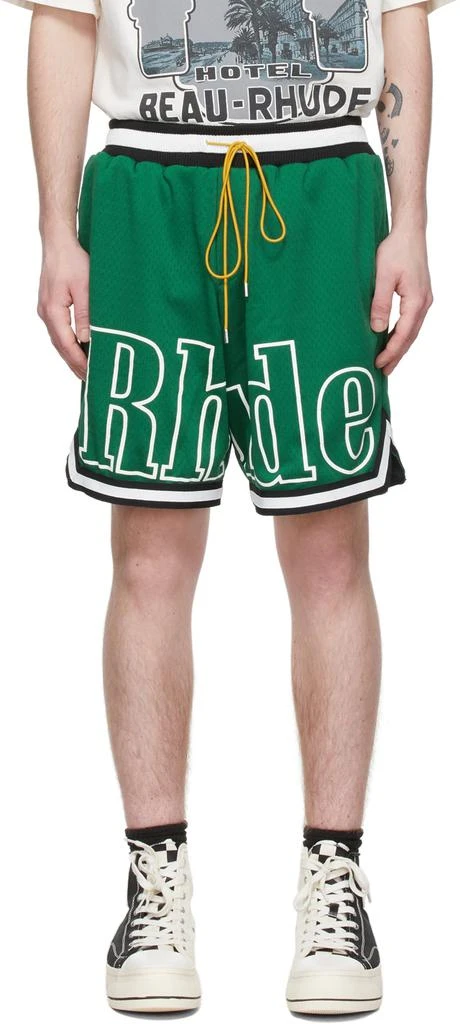 Rhude Green Polyester Shorts 1