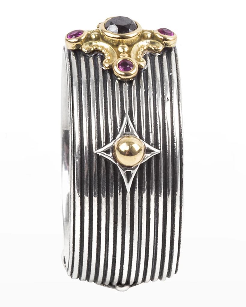 商品Konstantino|Delos Black Diamond & Ruby Cigar Band Ring, Size 7,价格¥3841,第5张图片详细描述