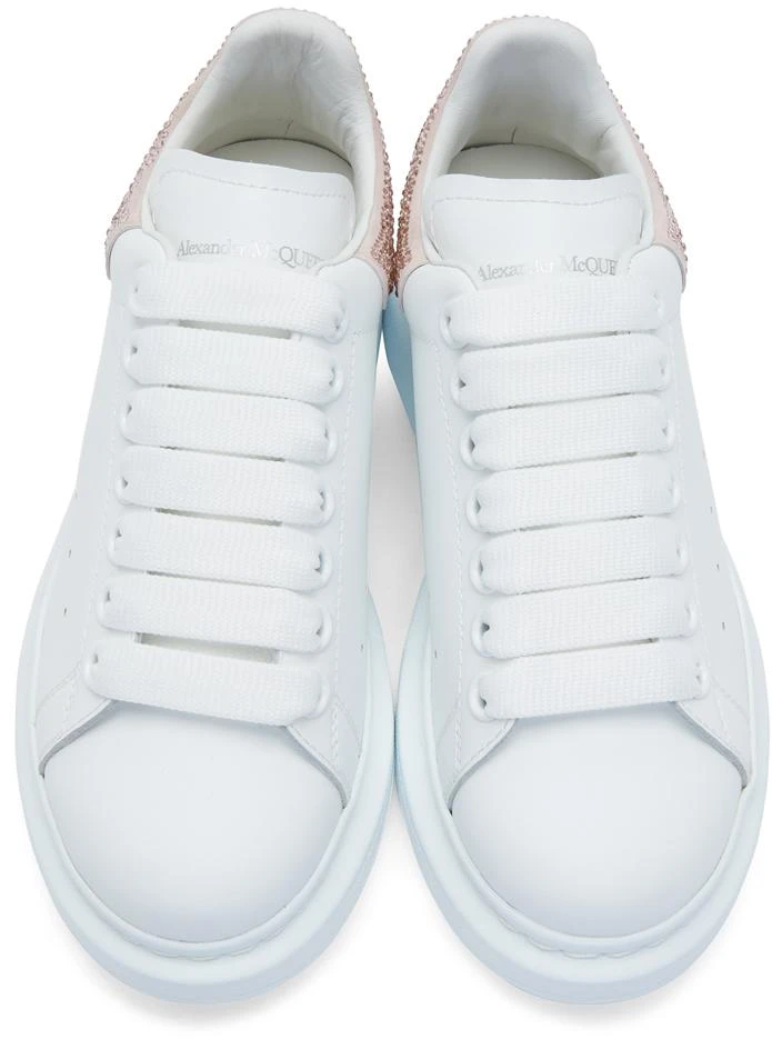 商品Alexander McQueen|White & Pink Crystal Oversized Sneakers 球鞋,价格¥4105,第5张图片详细描述