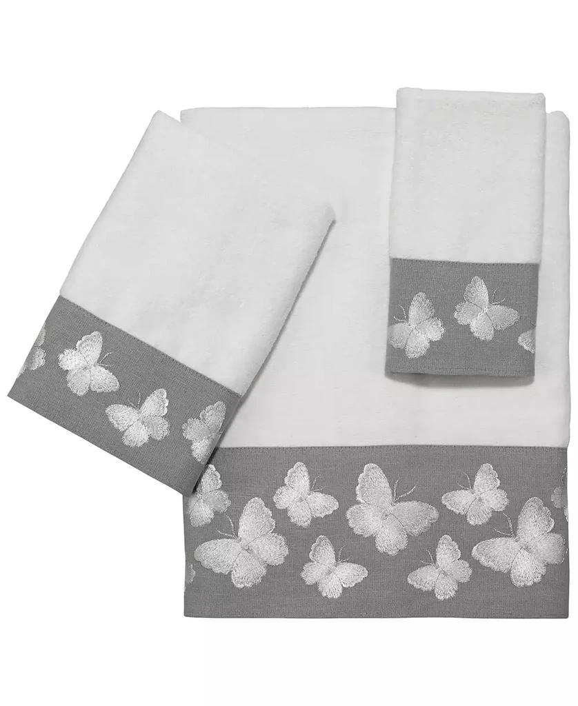 商品Avanti|Yara Butterfly Bordered Cotton Fingertip Towel, 11" x 18",价格¥65,第1张图片详细描述