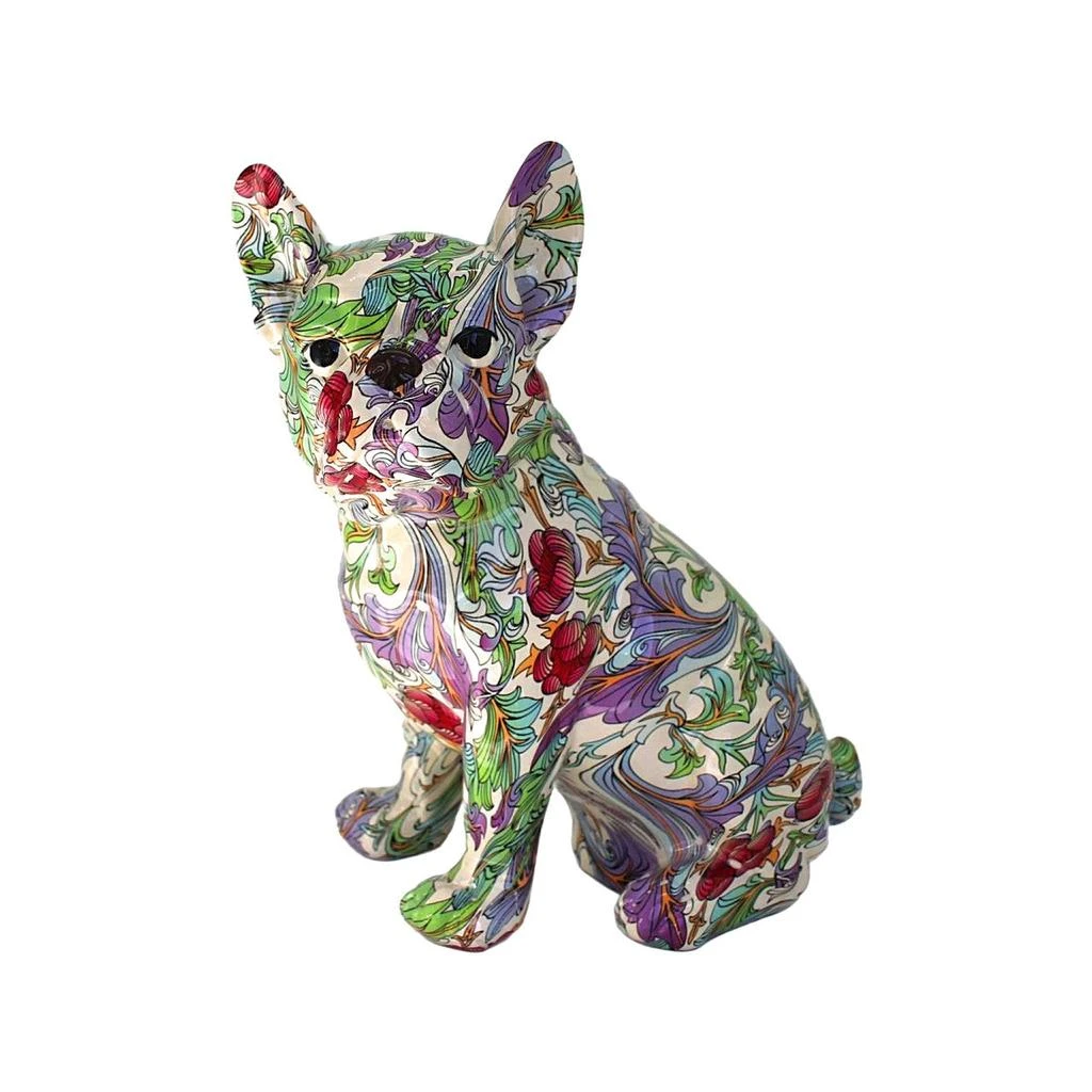 商品Interior Illusion Plus|Interior Illusions Plus Sitting Retro Flower French Bulldog Ears Up Dog - 8" tall,价格¥458,第1张图片