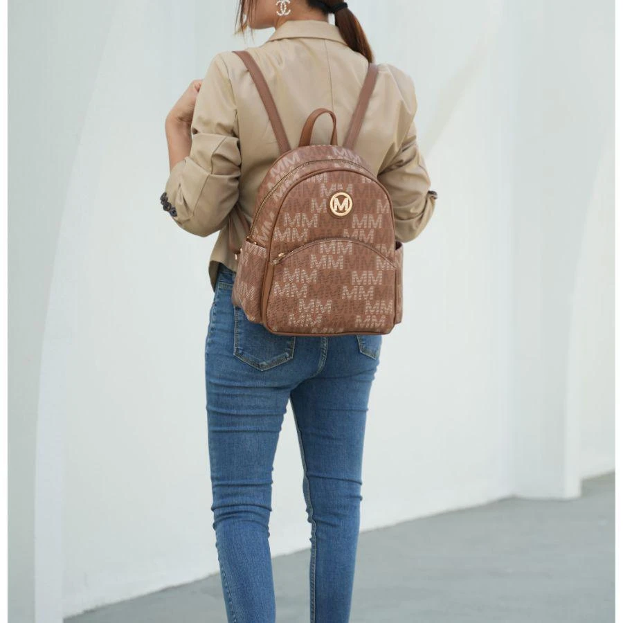 商品MKF Collection By Mia K.|Palmer Vegan Leather Signature logo-print Women’s Backpack,价格¥542,第2张图片详细描述
