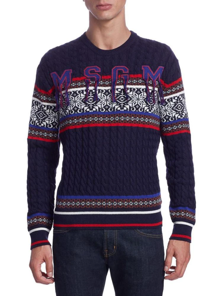 商品MSGM|Fair Isle Logo Sweater,价格¥1114,第1张图片