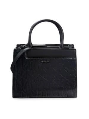 商品Calvin Klein|Edie Logo Embossed Top Handle Bag,价格¥375,第1张图片