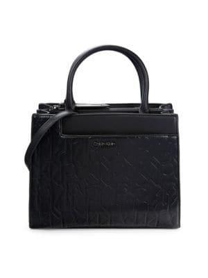 商品Calvin Klein|Edie Logo Embossed Top Handle Bag,价格¥746,第1张图片