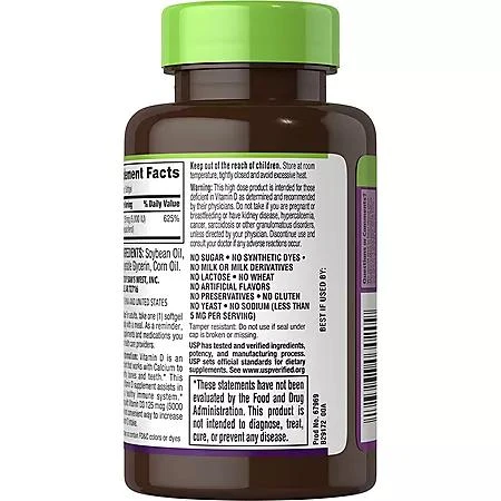商品Member's Mark|Member's Mark Vitamin D-3 Softgels, 5000 IU 400 ct.,价格¥82,第3张图片详细描述