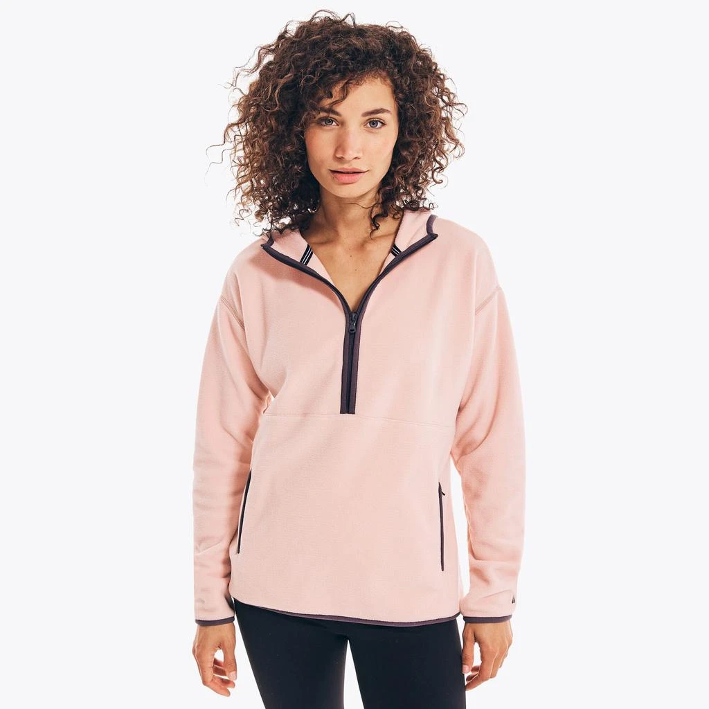 商品Nautica|Nautica Womens Half-Zip Nautex Fleece Hoodie,价格¥159,第3张图片详细描述