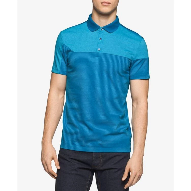 商品Calvin Klein|Men's Slim-Fit Colorblocked Liquid Cotton Polo,价格¥188,第2张图片详细描述