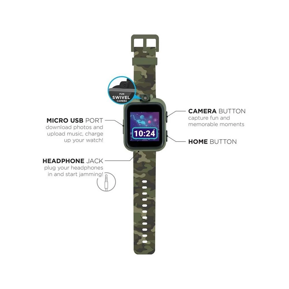 商品Playzoom|Kid's Green Camouflage Print Tpu Strap Smart Watch with Headphones Set 41mm,价格¥673,第5张图片详细描述