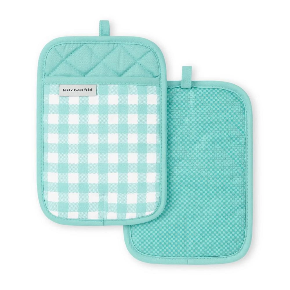 商品KitchenAid|Gingham Pot Holder 2-Pack Set, 7" x 10",价格¥124,第1张图片详细描述