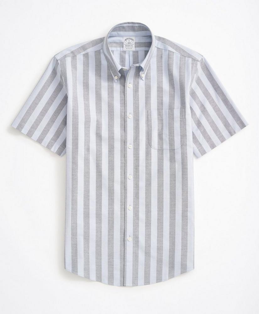 Stretch Regent Regular-Fit Sport Shirt, Non-Iron Short-Sleeve Stripe Oxford商品第1张图片规格展示