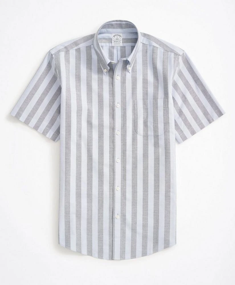 商品Brooks Brothers|Stretch Regent Regular-Fit Sport Shirt, Non-Iron Short-Sleeve Stripe Oxford,价格¥412,第1张图片