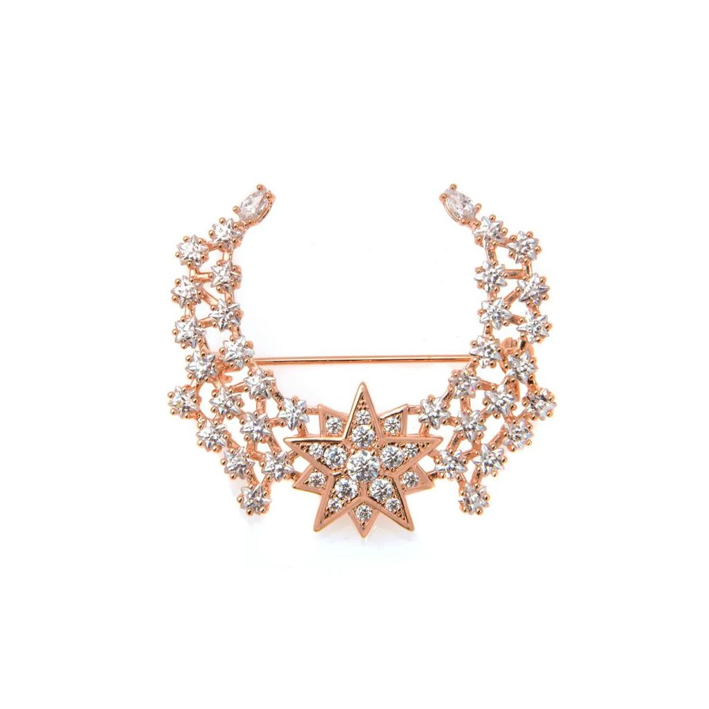商品Swarovski|Swarovski Moonsun Rose Gold Tone Czech White Crystal Brooch 5489775,价格¥598,第1张图片