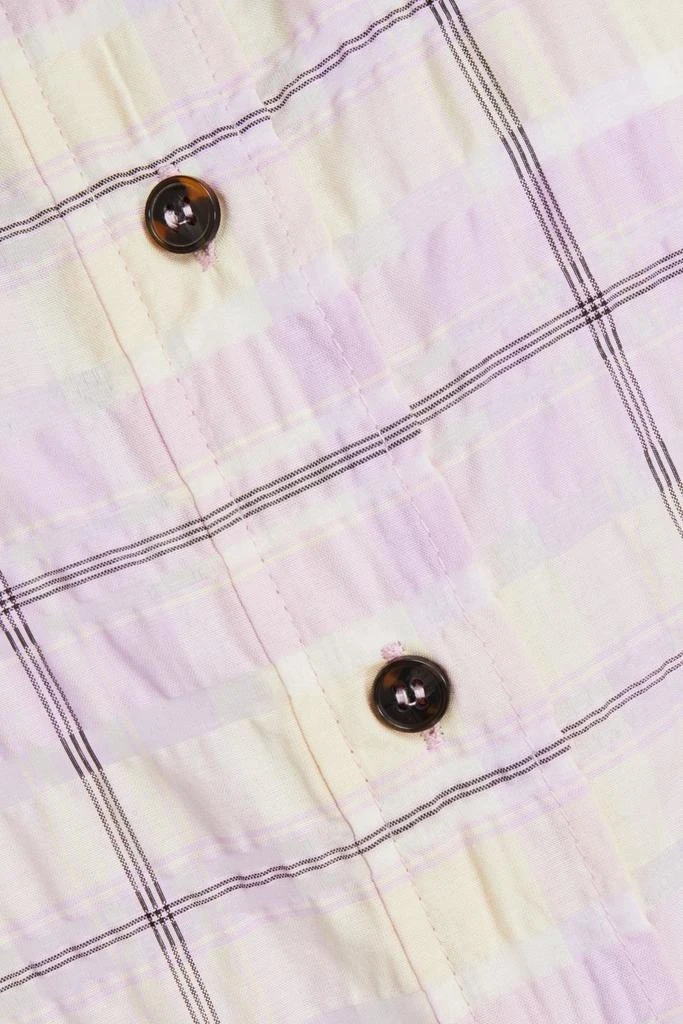 商品Ganni|Checked cotton-blend seersucker shirt,价格¥604,第4张图片详细描述