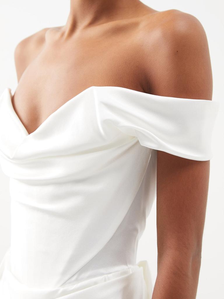 Cora Cocotte off-the-shoulder silk mini dress商品第3张图片规格展示